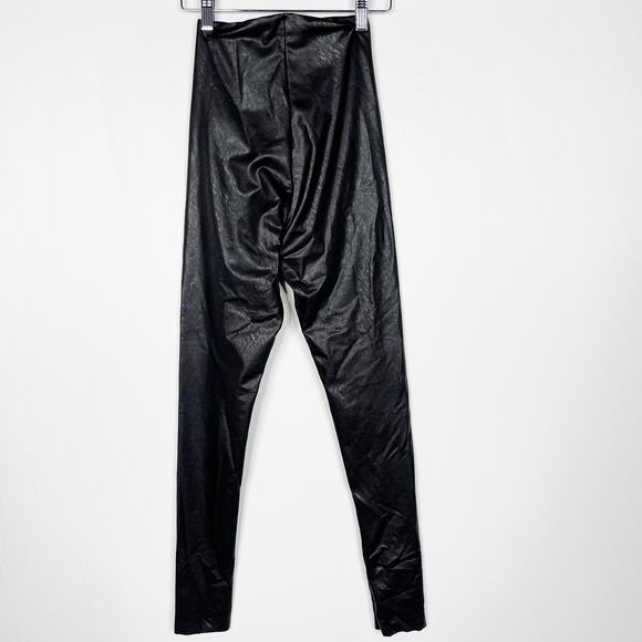 Commando Small S Black Faux Leather Leggings Perfect Control High Rise Womens - Picture 2 of 10